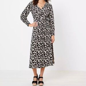 LOFT Cheetah Print MIDI Shirt Dress - New With Tags. Size 12.